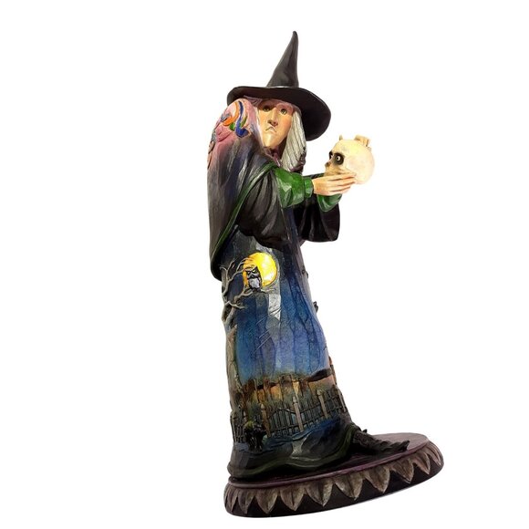 Jim Shore Full Mood Fright Witch 4014028 Halloween Glow Dark Moon - Picture 1 of 9